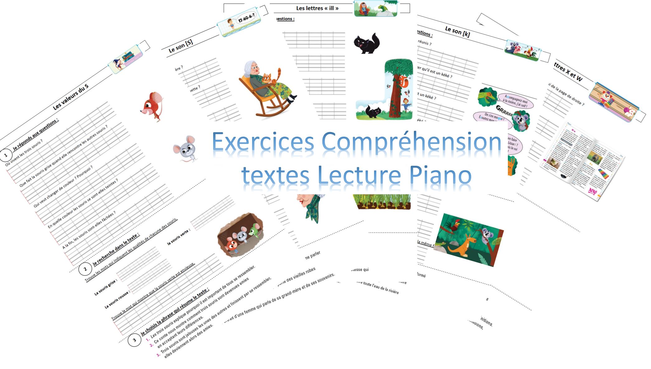 Exercices de compréhension des textes Lecture Piano – La trousse bleue