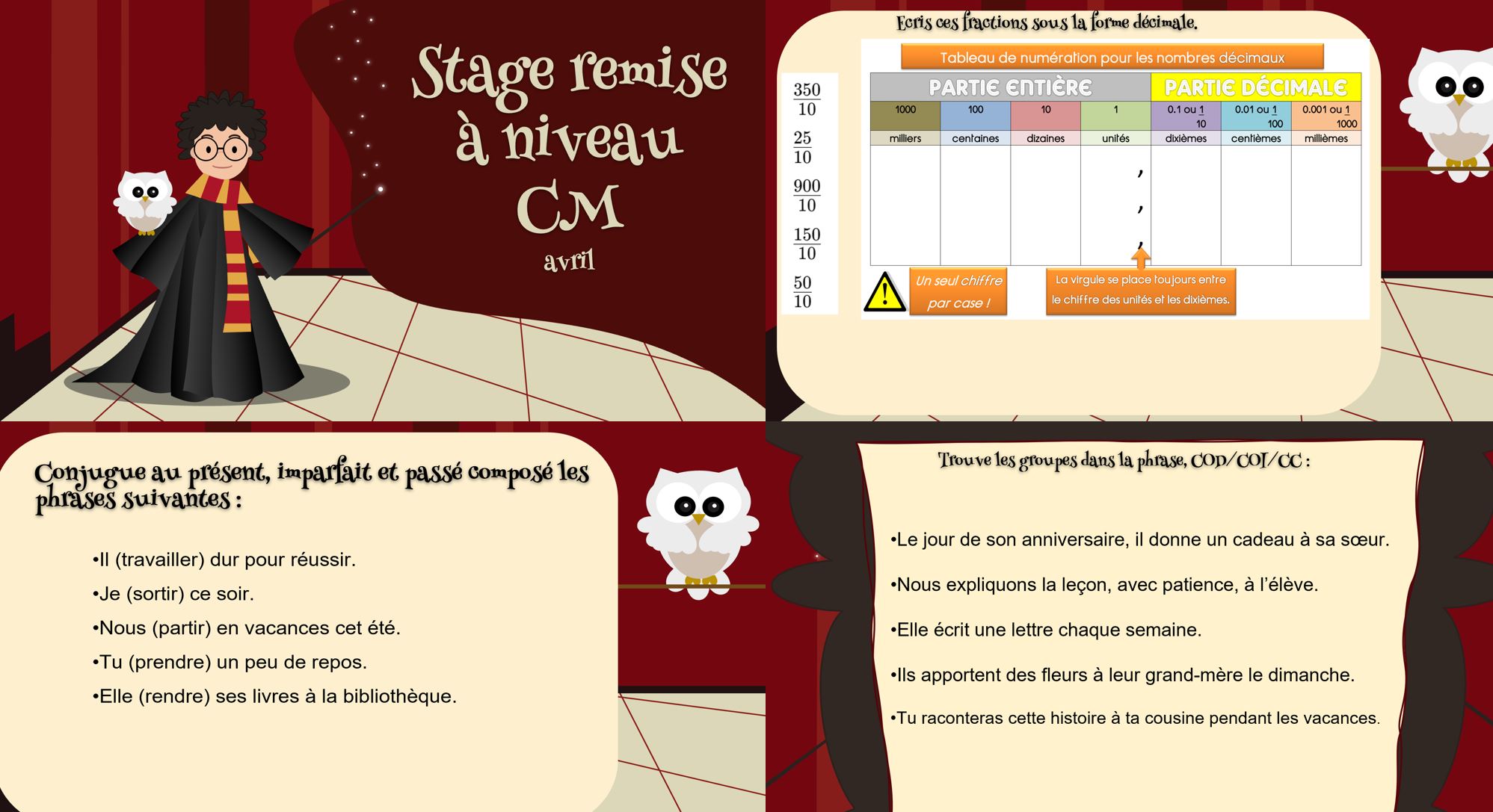 Stage de remise à niveau CM – La trousse bleue