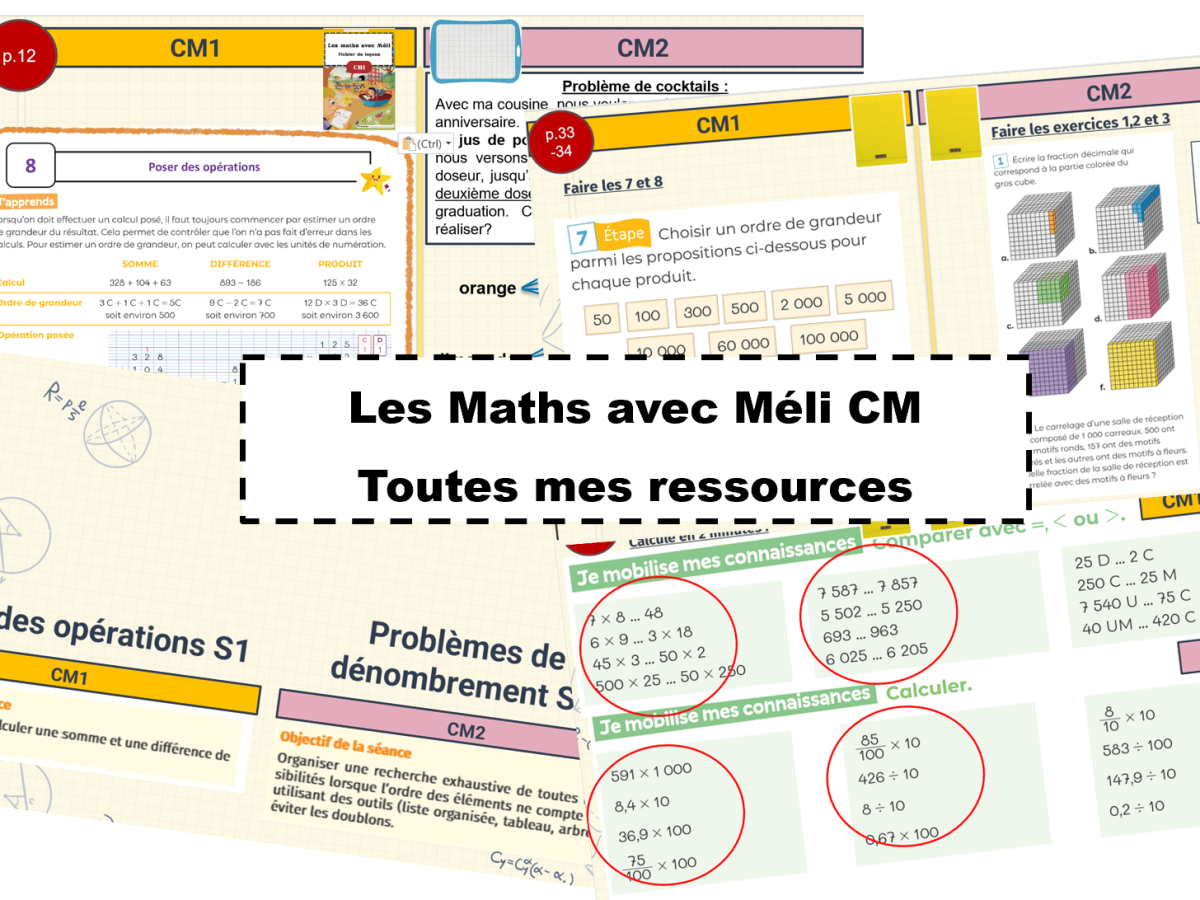 Les Maths avec Méli CM double&nbsp;niveau